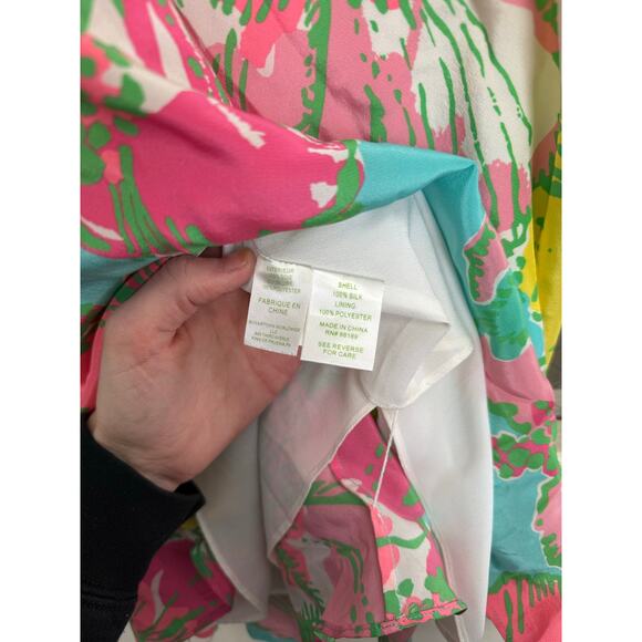 Lilly Pulitzer Maisy Blue Floral Silk Slip Dress Sz Small GS - Picture 6 of 7